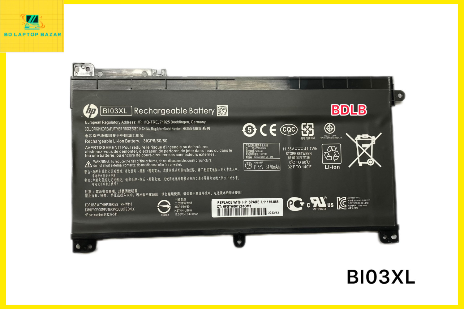 BI03XL ON03XL Battery For HP Pavilion X360 13-U X360 M3 X360 13-U131TU Stream 14-AX Series