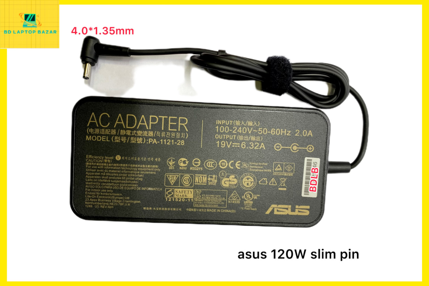 Asus 19.5V 6.32A 120W* (5.5x2.5mm) Laptop Original pawer adapter