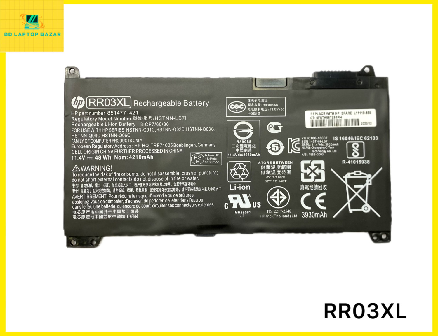 Hp RR03XL Battery For HP ProBook 430 440 450 455 470 G4 MT20 Series