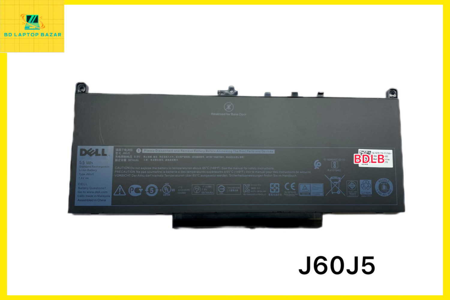 Dell J60J5 Battery For Dell Latitude E7470 E7270 7470 7270 Series