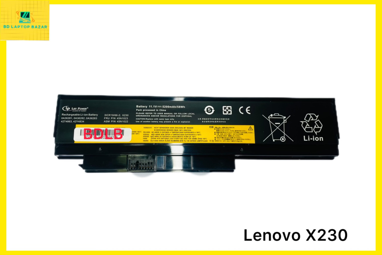 LENOVO ThinkPad X230, X230i  X230s PN: 0A36306 42T4901 45N1026 BATTERY