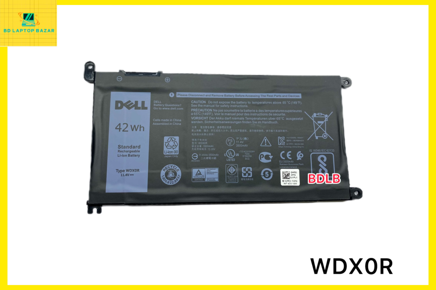 Dell WDXOR Battery For Dell Inspiron 13 7378 13 5000 5378 5368 15 7579 5567 5568 5578 7570