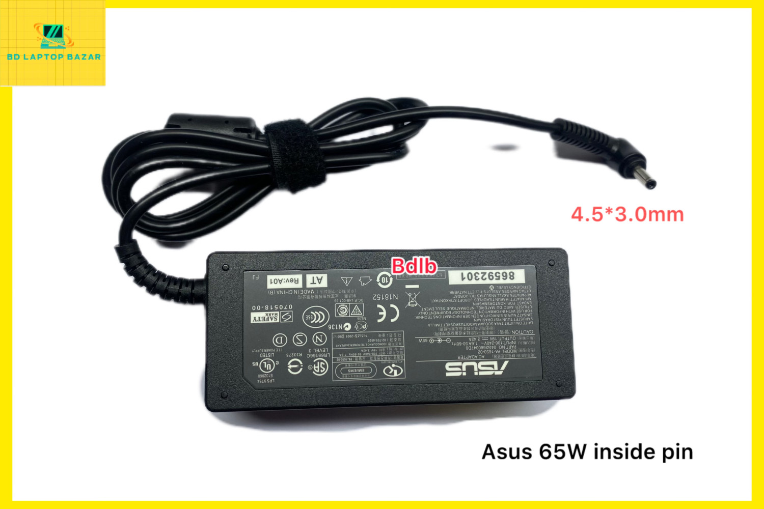 Asus P2540 inside pin 19V 3.42A Laptop Adapter(4.5*3.0mm) (65W) inside pin